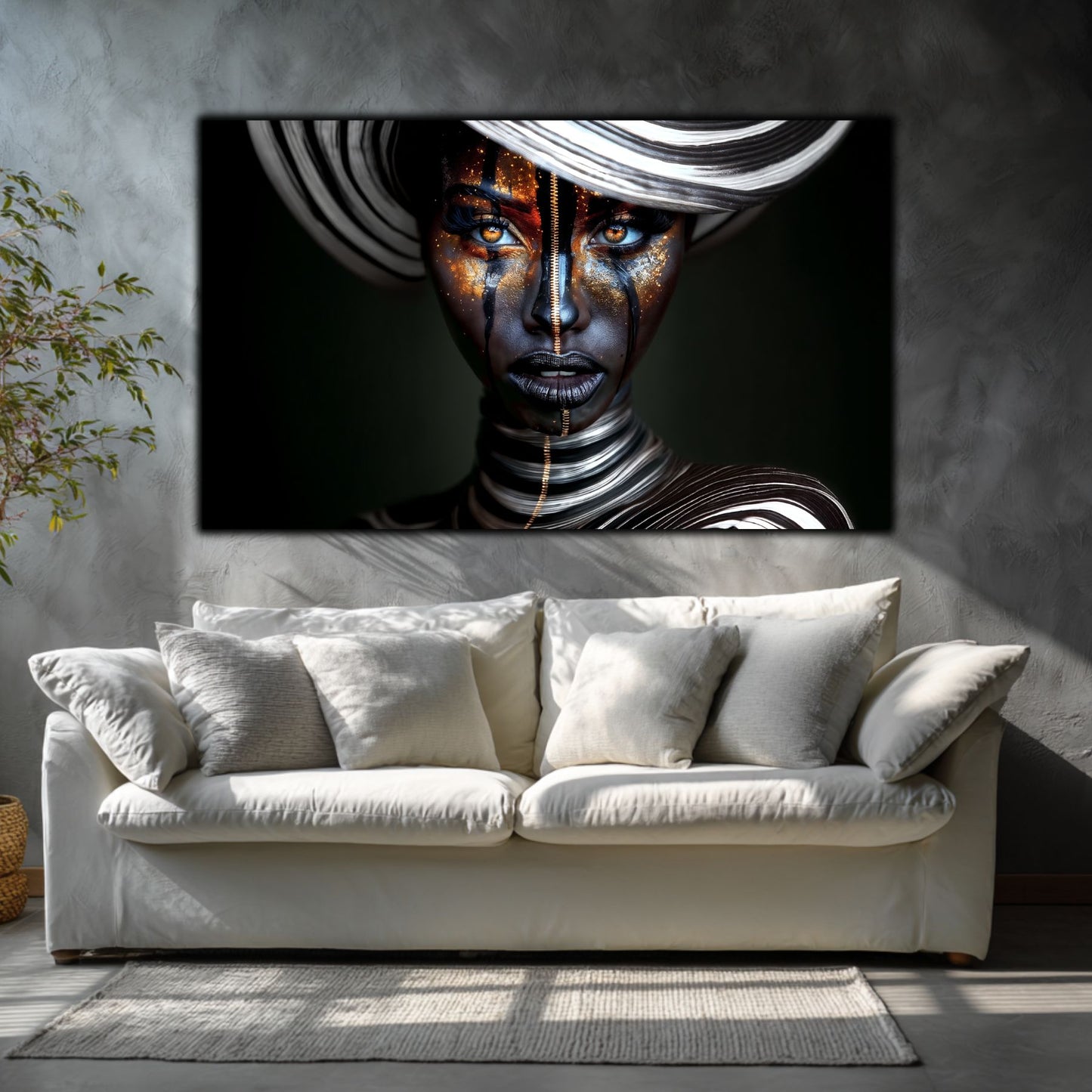 Tablou Living de Lux „Atingerea Divină" – Sticlă Securizată