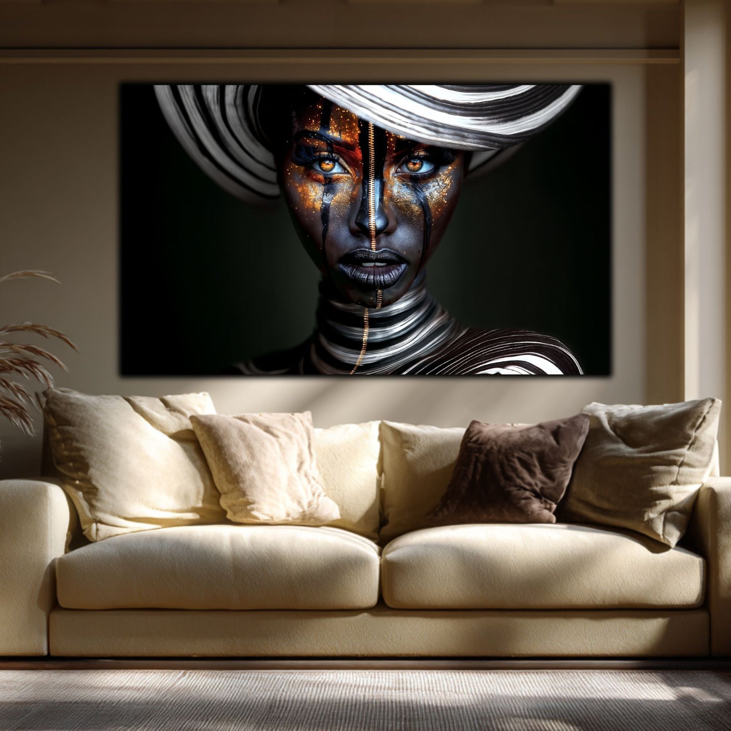 Tablou Living de Lux „Atingerea Divină" – Sticlă Securizată