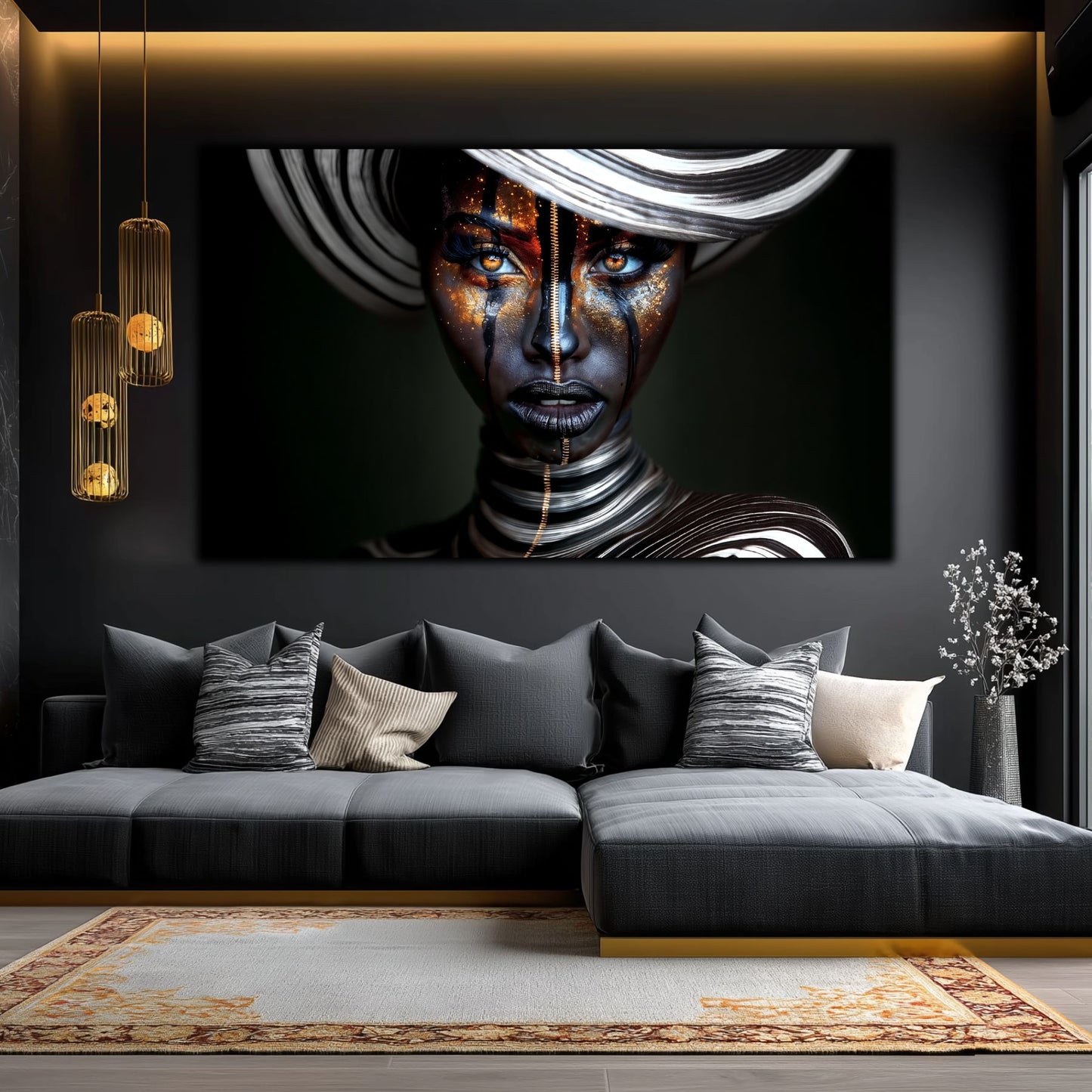 Tablou Living de Lux „Atingerea Divină" – Sticlă Securizată