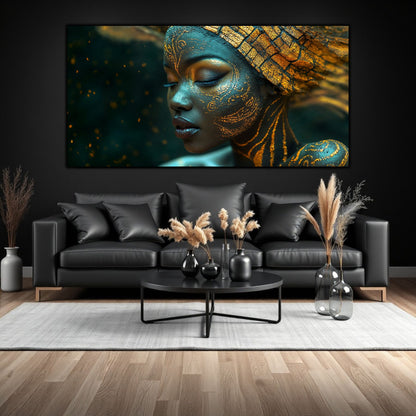 Tablou decorativ Pace Interioară artă pe sticlă, living modern cu canapea gri și accente galbene
