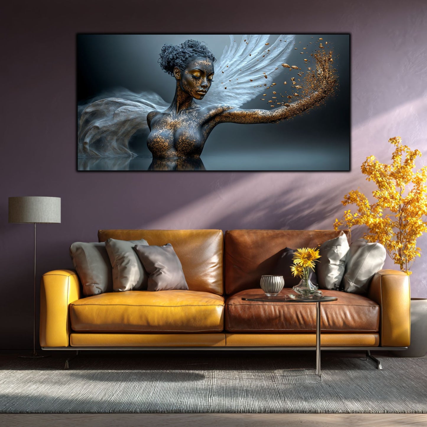 Tablou Sufragerie „Zbor Destărmat” – Artă Suprarealistă pe Sticlă