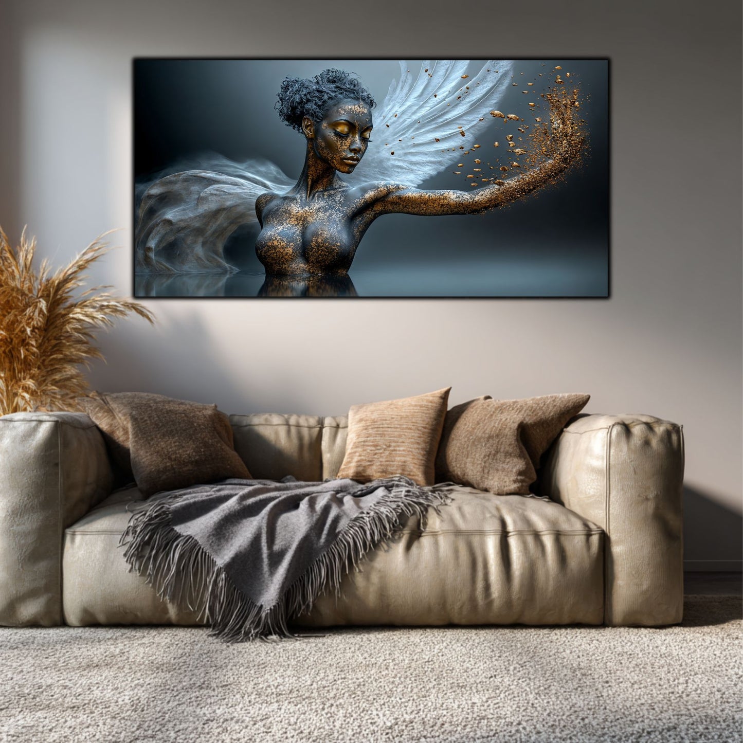 Tablou Sufragerie „Zbor Destărmat” – Artă Suprarealistă pe Sticlă