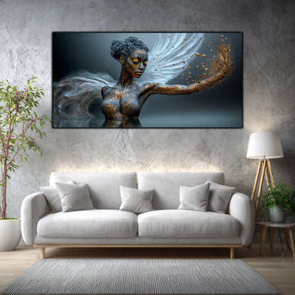 Tablou Sufragerie „Zbor Destărmat” – Artă Suprarealistă pe Sticlă