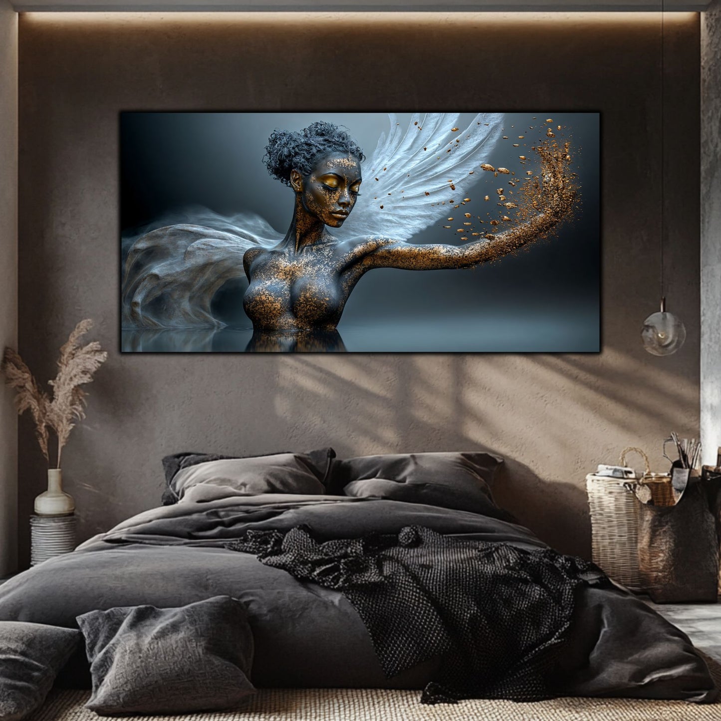 Tablou Sufragerie „Zbor Destărmat” – Artă Suprarealistă pe Sticlă