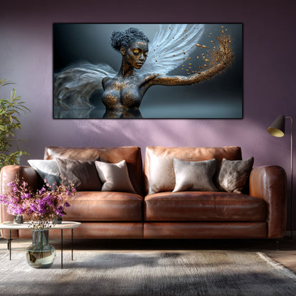 Tablou Sufragerie „Zbor Destărmat” – Artă Suprarealistă pe Sticlă