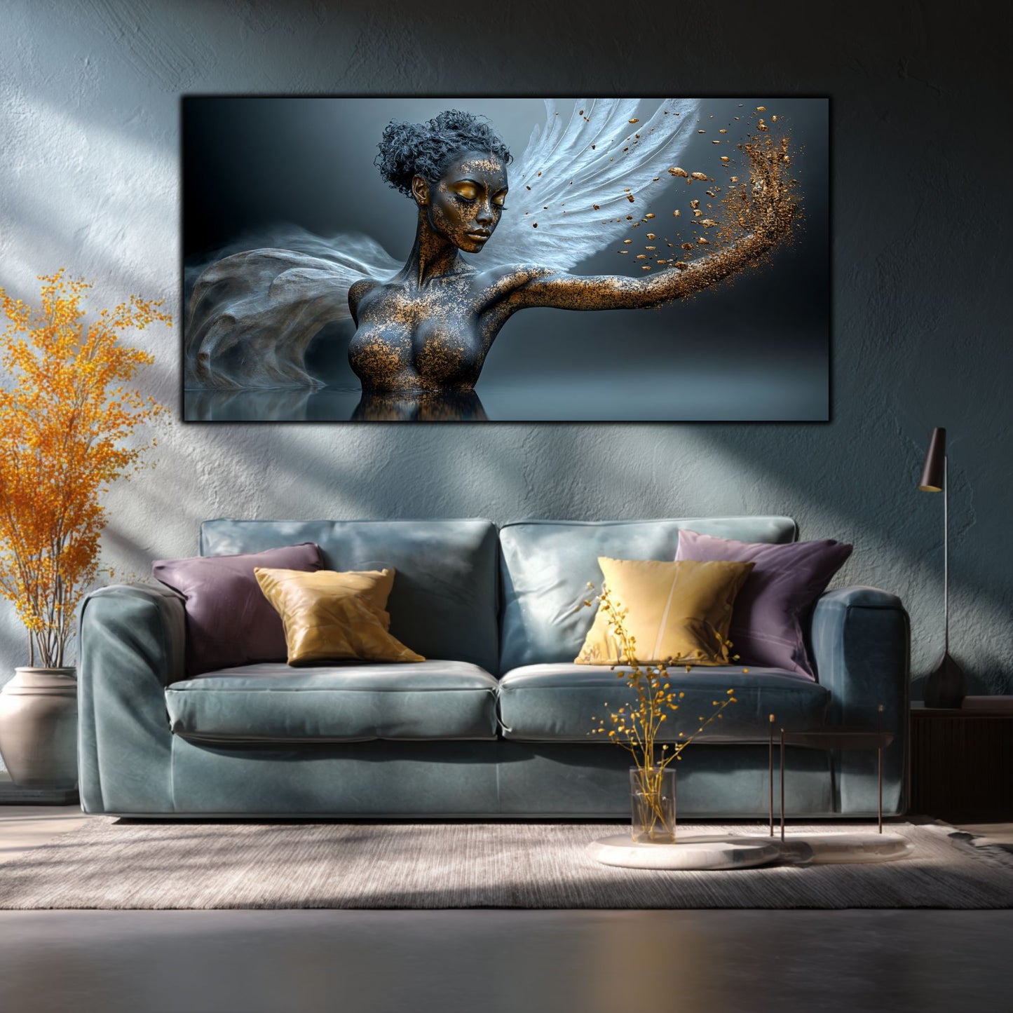 Tablou Sufragerie „Zbor Destărmat” – Artă Suprarealistă pe Sticlă