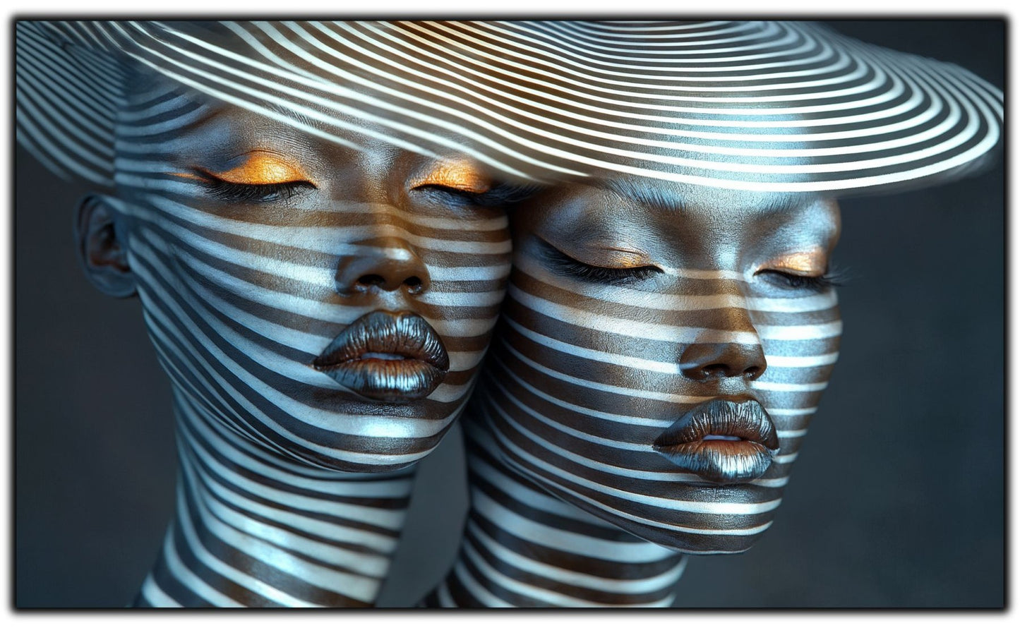Tablou Modern pt Decorul Livingului - Print UV pe Sticla - „Gemini Souls” - No07
