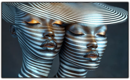 Tablou Modern pt Decorul Livingului - Print UV pe Sticla - „Gemini Souls” - No07