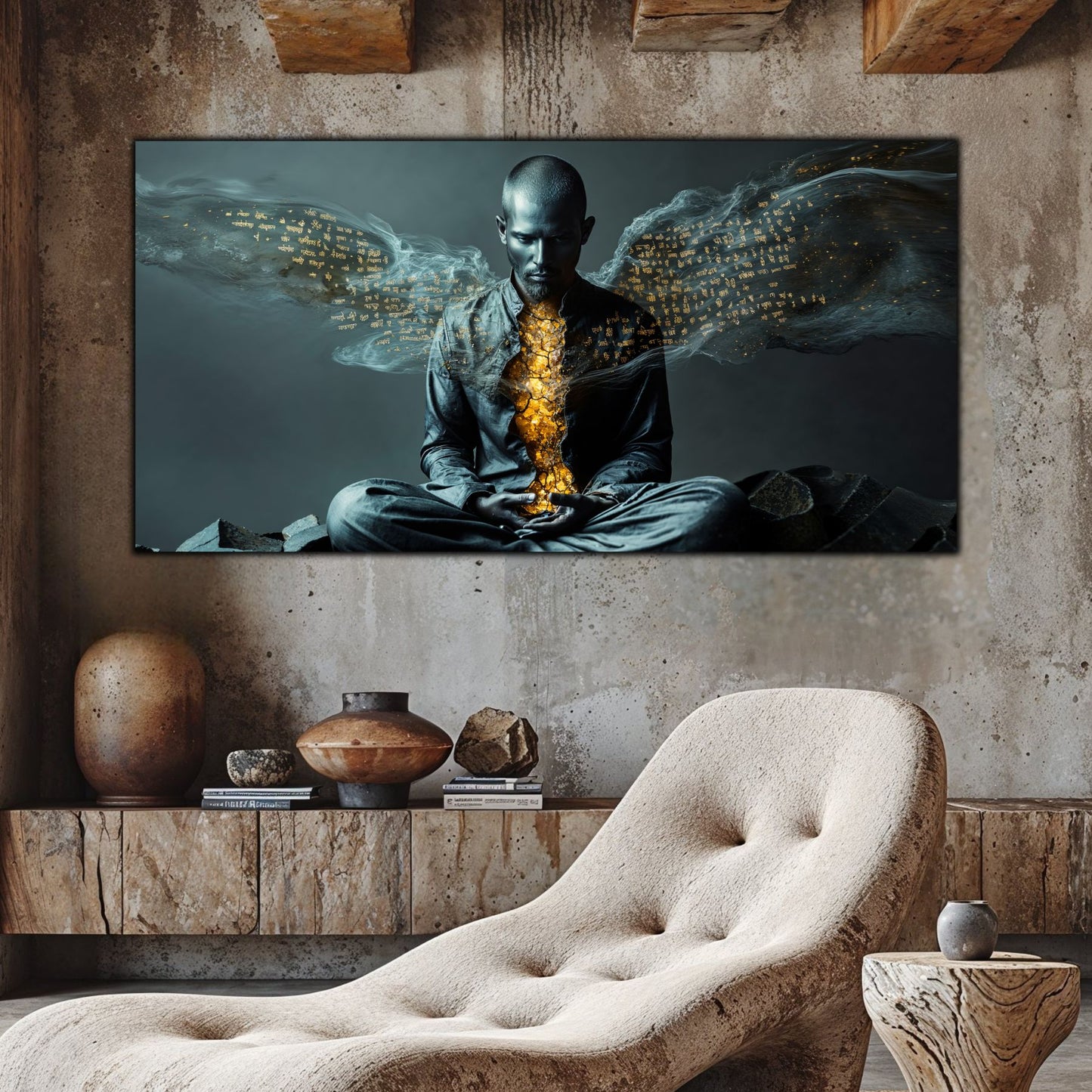 Beyond Meditation - Tablouri moderne pe sticla securizata pentru living contemporan NO46