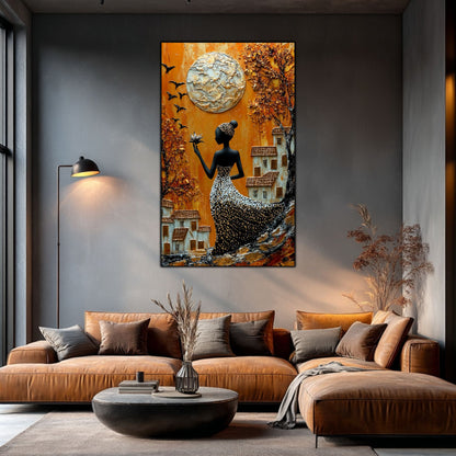 Tablou Decorativ Elegant din Sticla Securizata - 60x100 cm - Chromatic Vogue 08
