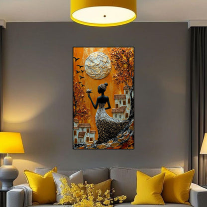 Tablou Decorativ Elegant din Sticla Securizata - 60x100 cm - Chromatic Vogue 08