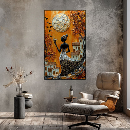 Tablou Decorativ Elegant din Sticla Securizata - 60x100 cm - Chromatic Vogue 08