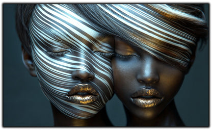 Tablou Modern pt Decorul Livingului - Print UV pe Sticla - „Gemini Souls” - No02