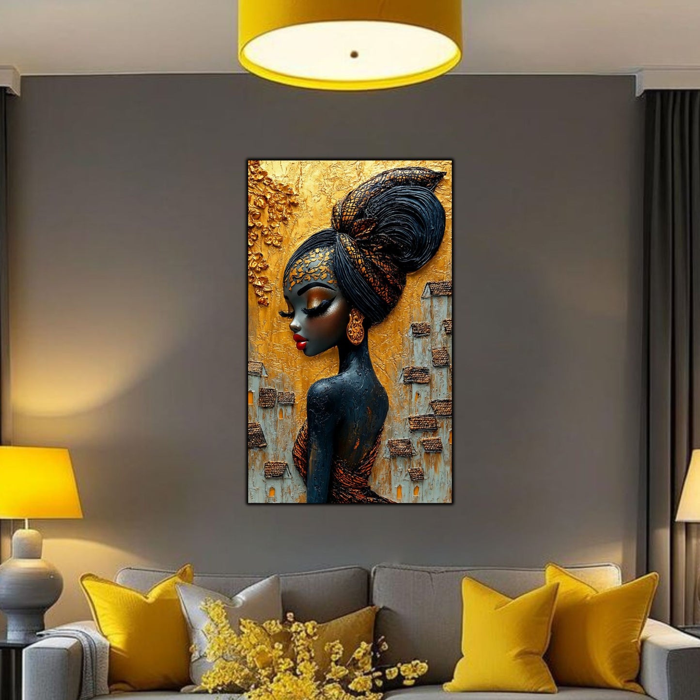 Tablou Decorativ Elegant din Sticla Securizata - 60x100 cm - Chromatic Vogue 06