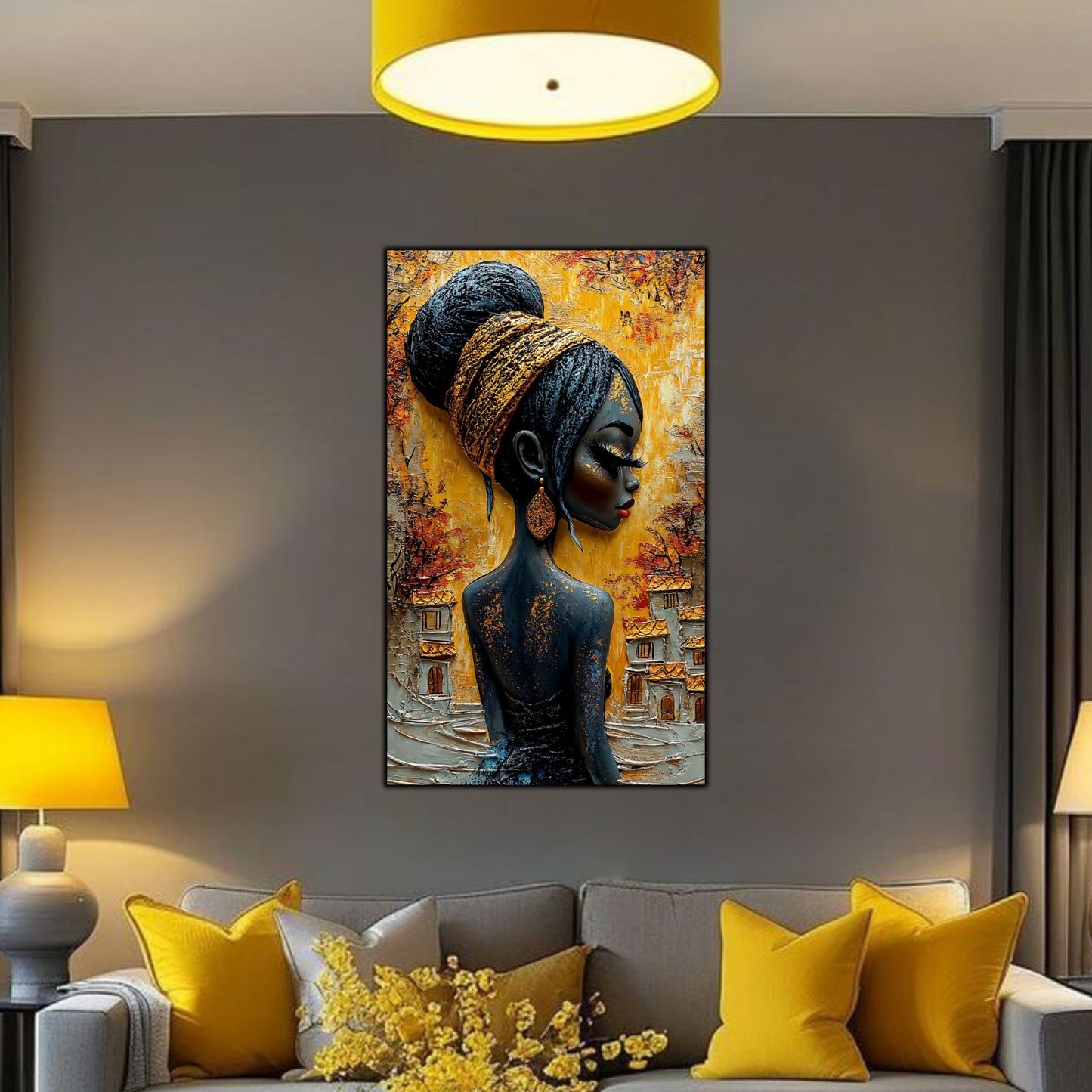 Tablou Decorativ Elegant din Sticla Securizata - 60x100 cm - Chromatic Vogue 09