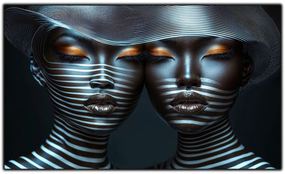 Tablou Modern pt Decorul Livingului - Print UV pe Sticla - „Gemini Souls” - No04