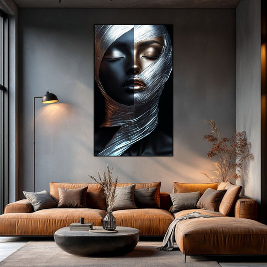 Tablou Decorativ pt Living - Print UV pe Sticla - „Silken Silence” - No10