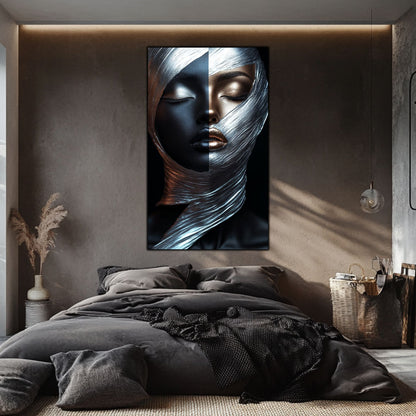 Tablou Decorativ pt Living - Print UV pe Sticla - „Silken Silence” - No10