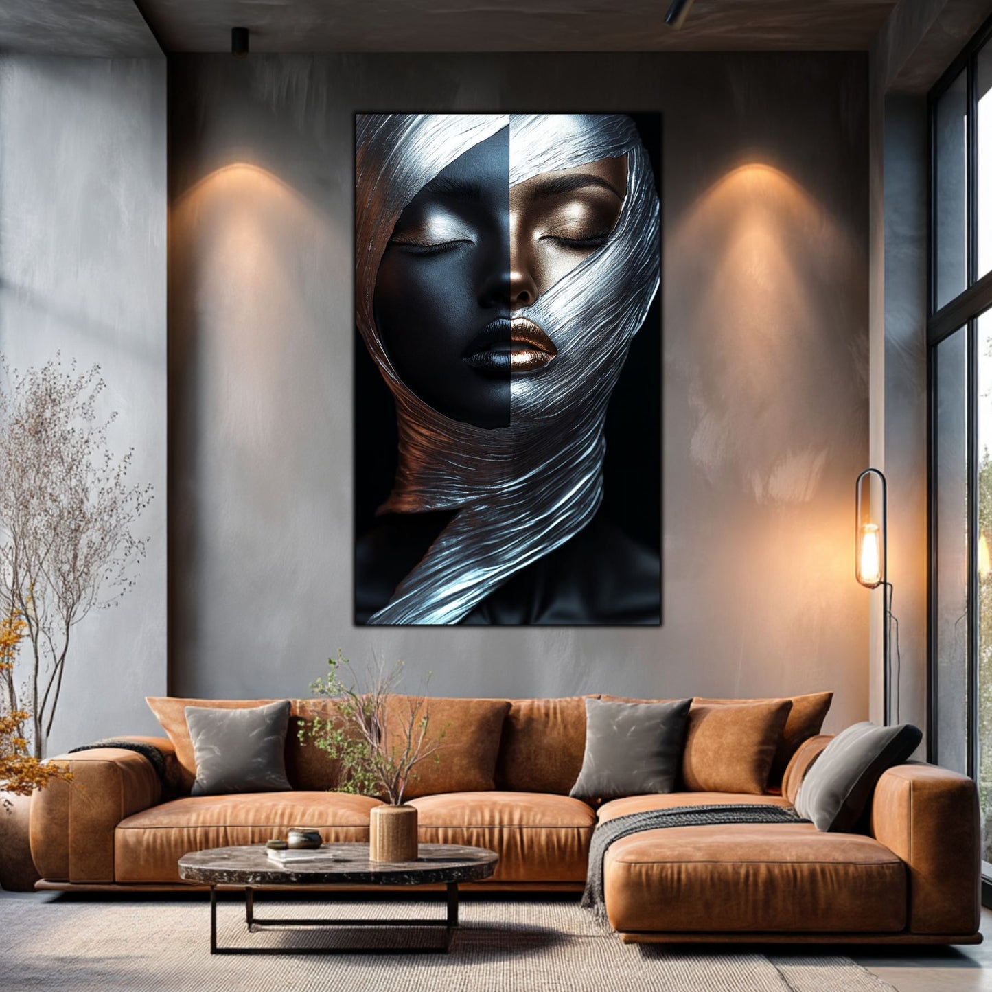 Tablou Decorativ pt Living - Print UV pe Sticla - „Silken Silence” - No10