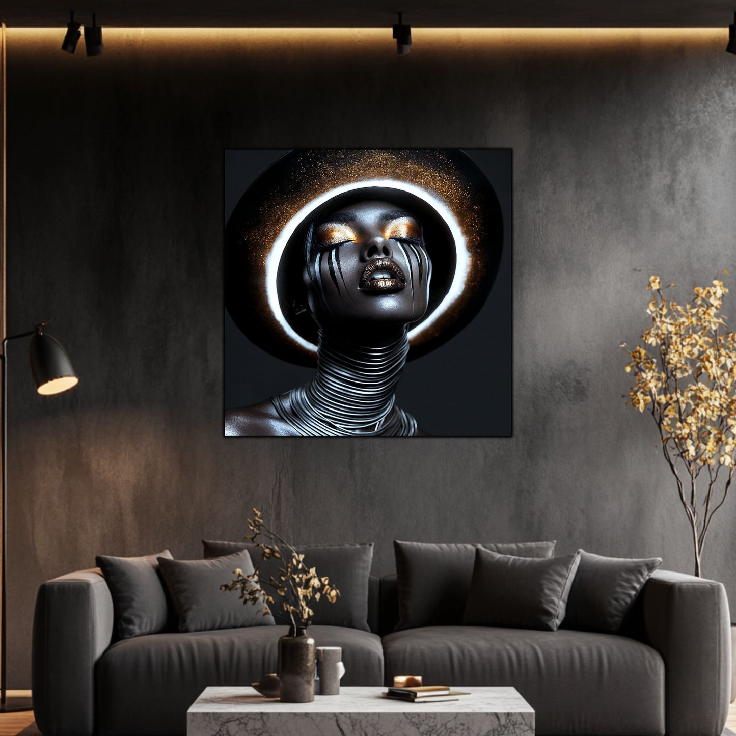Dark Glow - Tablouri moderne pe sticlă securizată pentru living contemporan