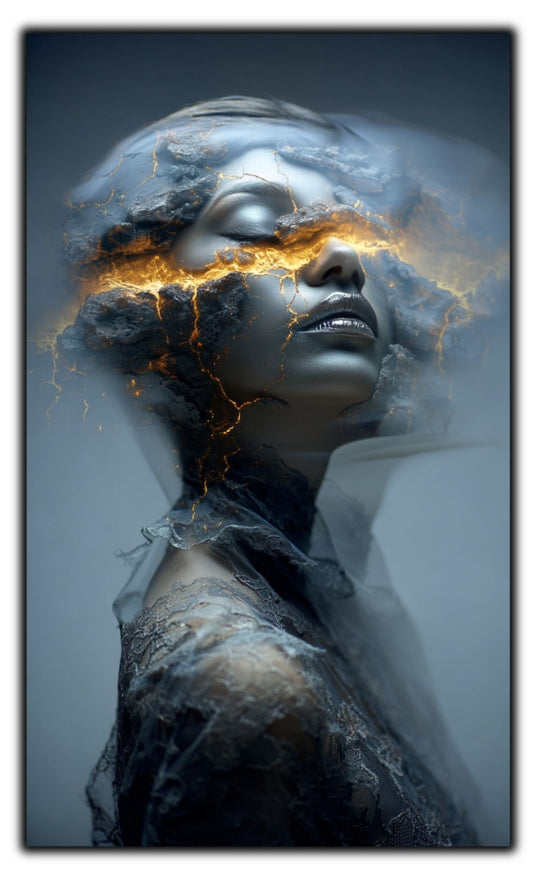 Tablou Decorativ Premium pe Sticla Securizata - „Fractured Dream” - No03