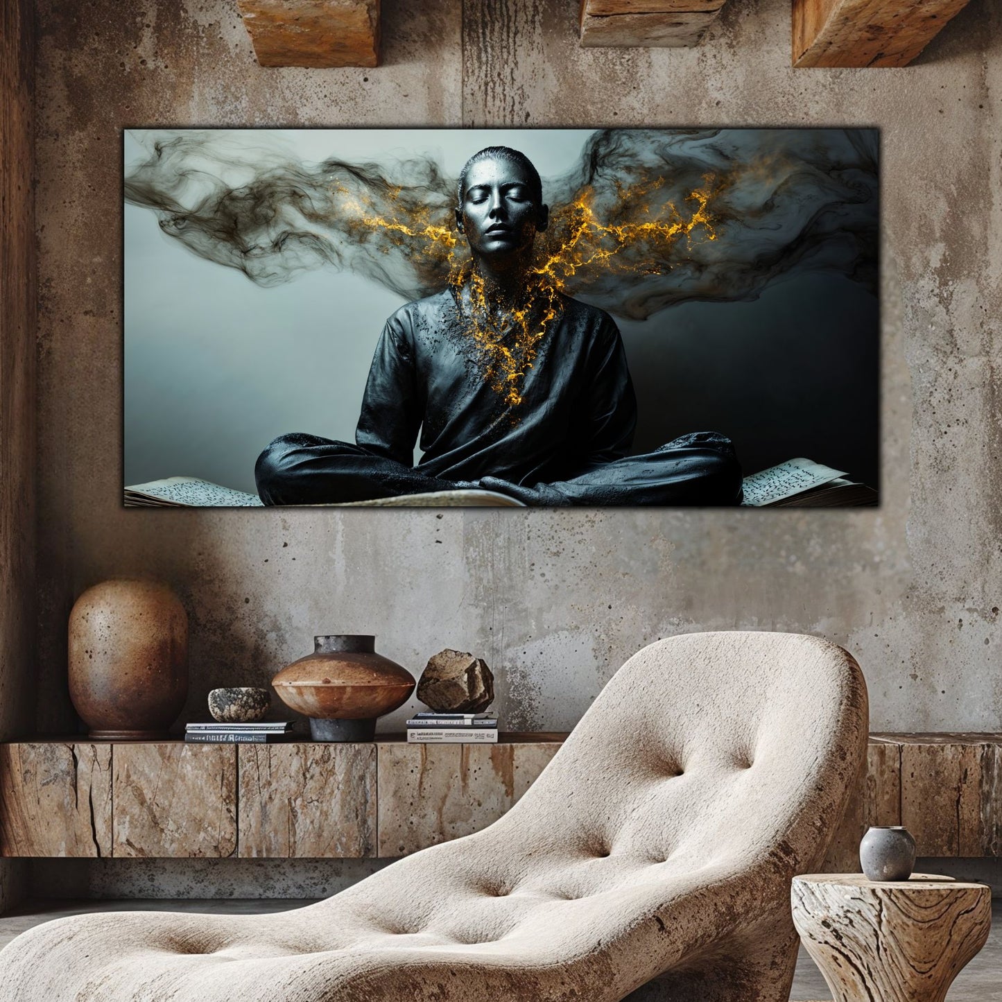 Beyond Meditation - Tablouri moderne pe sticla securizata pentru living contemporan NO47