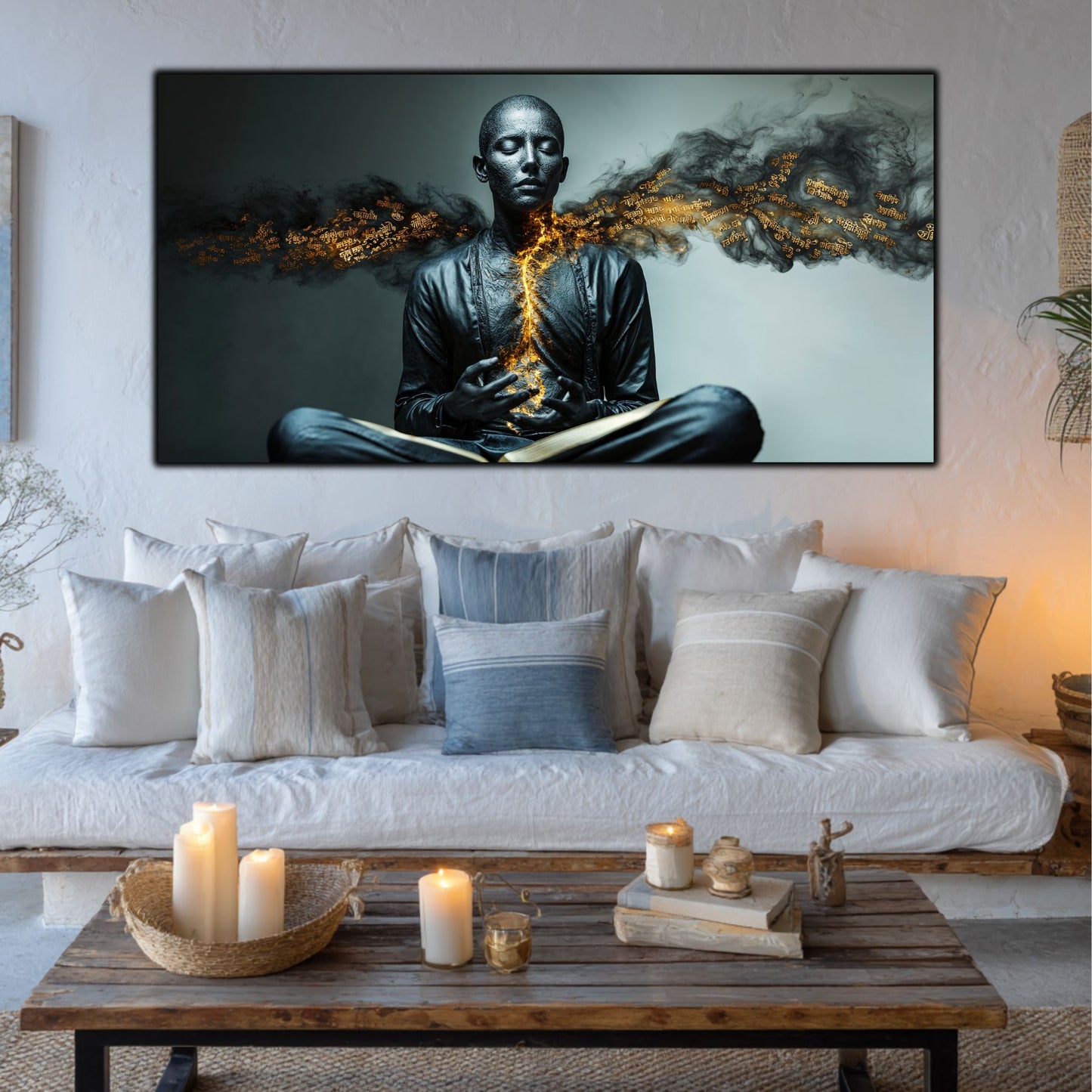 Beyond Meditation - Tablouri moderne pe sticla securizata pentru living contemporan NO32