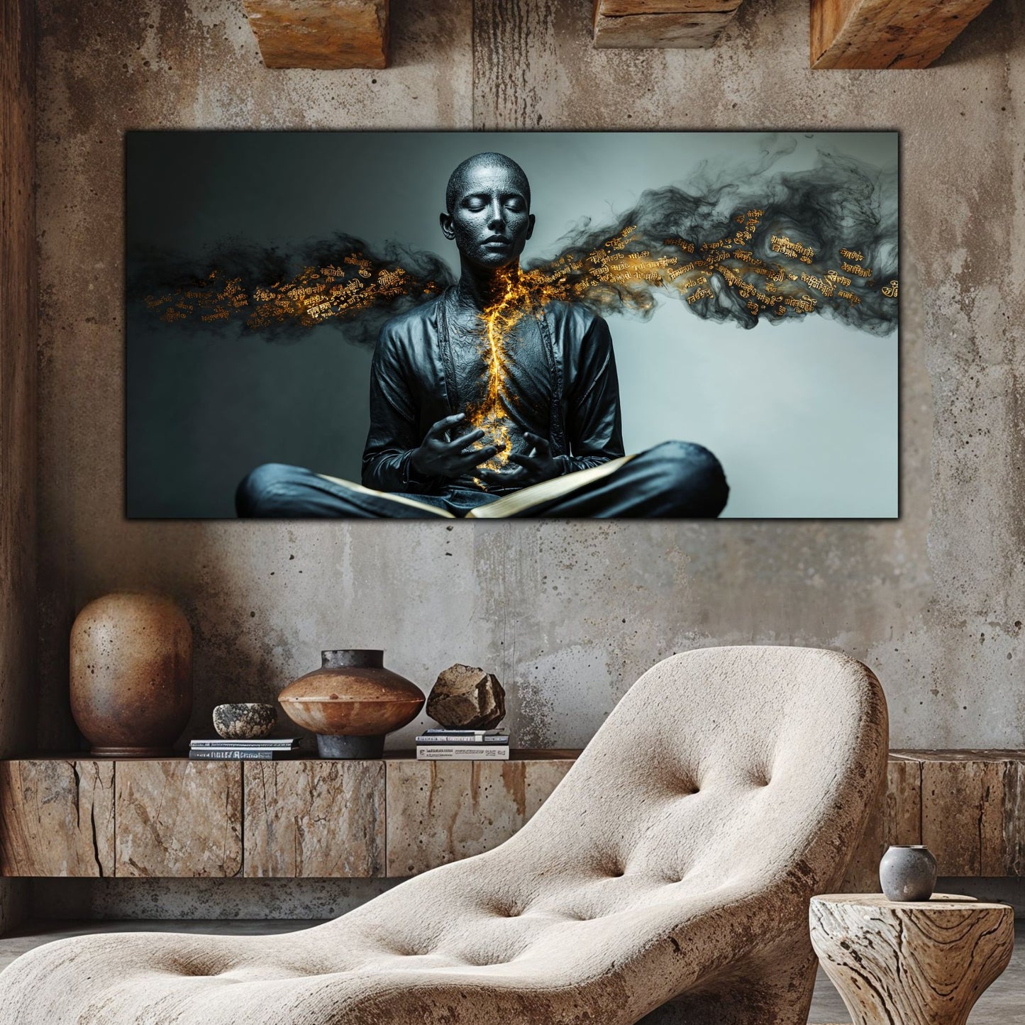 Beyond Meditation - Tablouri moderne pe sticla securizata pentru living contemporan NO32