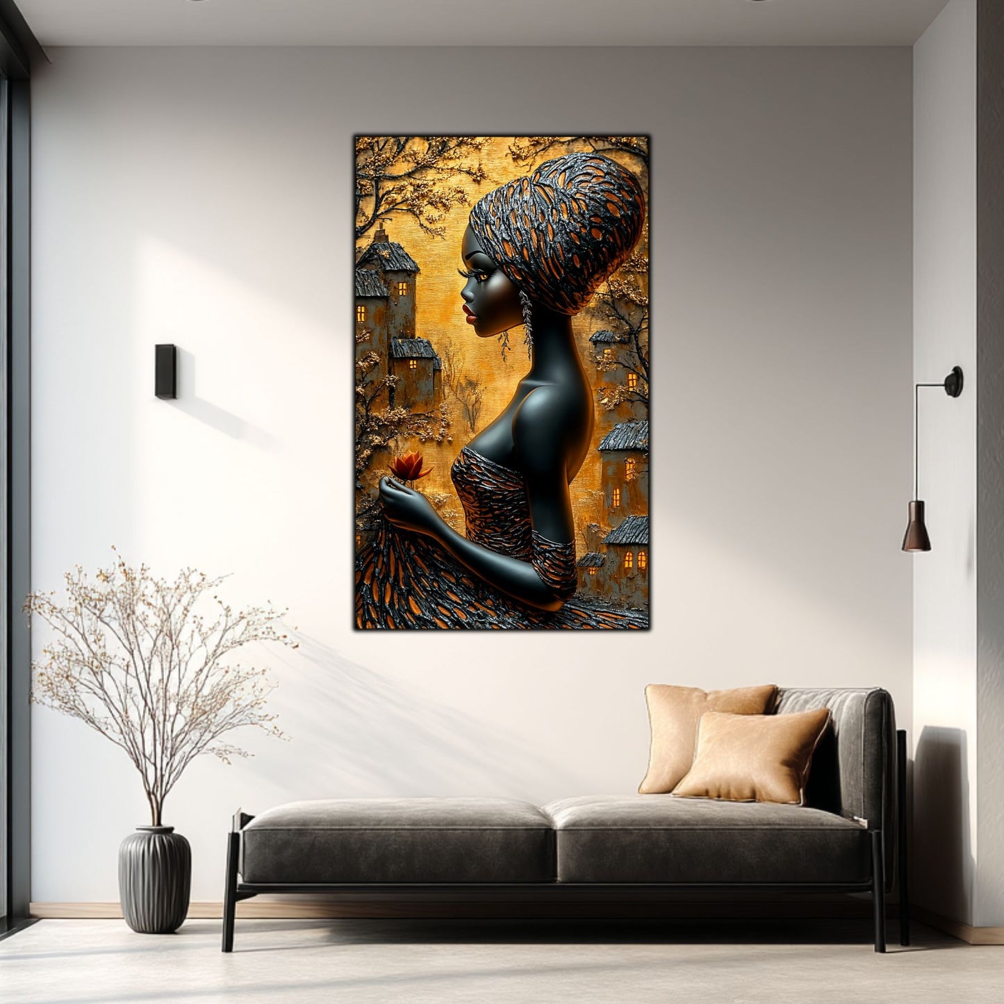 Tablou Decorativ Elegant din Sticla Securizata - 60x100 cm - Chromatic Vogue 10