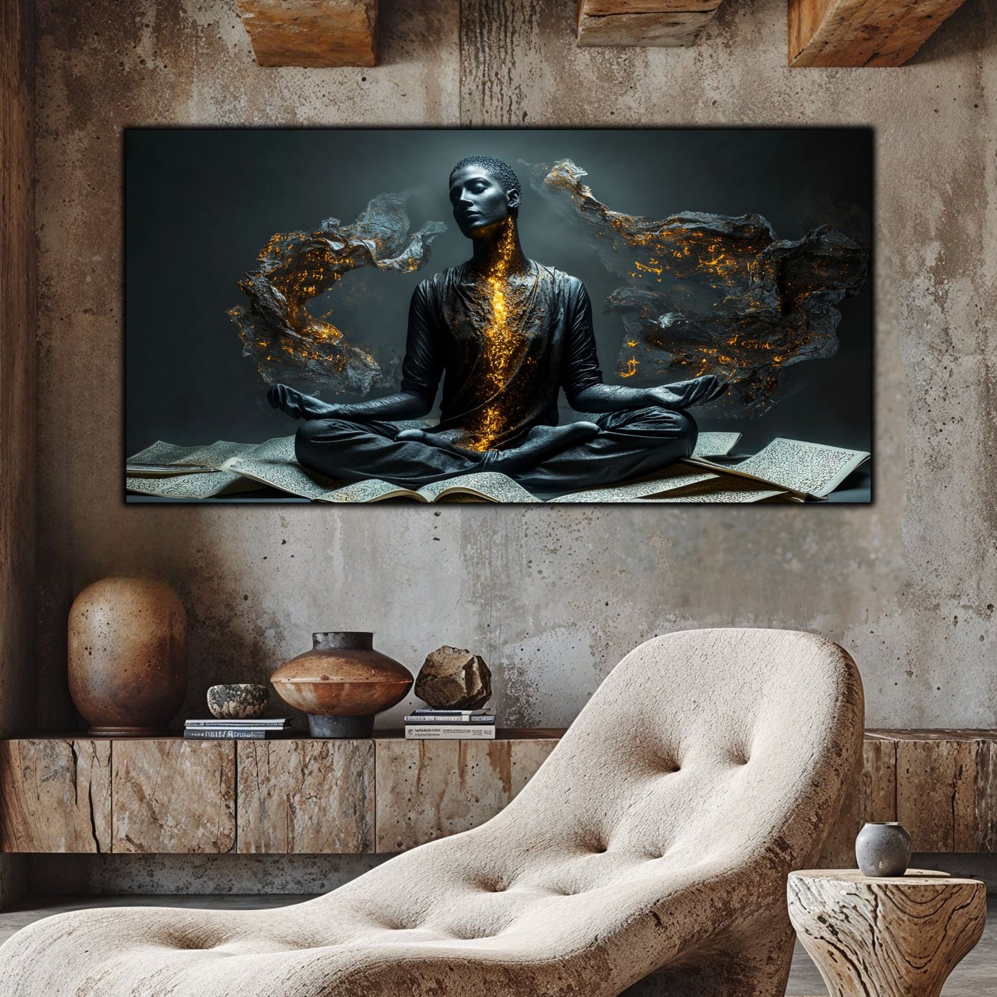 Beyond Meditation - Tablouri moderne pe sticla securizata pentru living contemporan NO10
